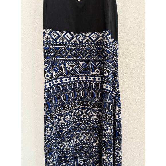 Cache Halter Maxi Dress Womens Large Beach Boho Chic Tribal Geometric Y2K - Picture 7 of 14